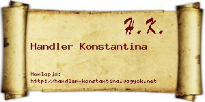 Handler Konstantina névjegykártya